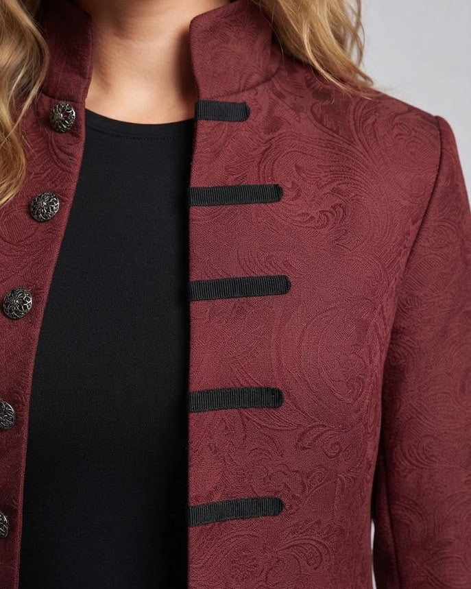 Ladies elegant tailcoat with elaborate jacquard pattern EVA-US
