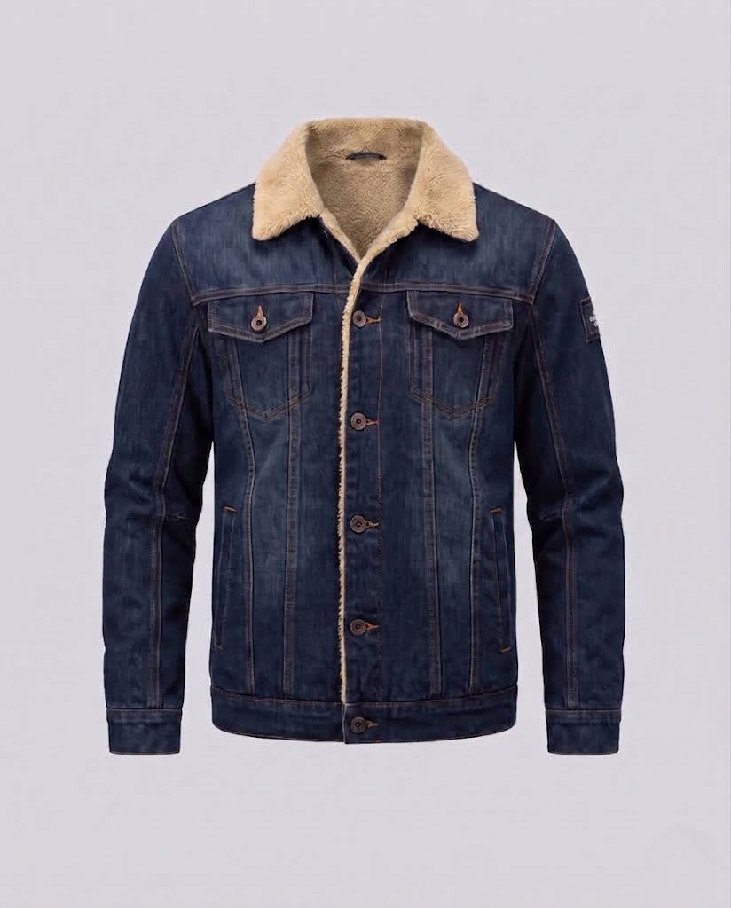 Men's Casual Denim Jacket with Teddy Lining EVA-US