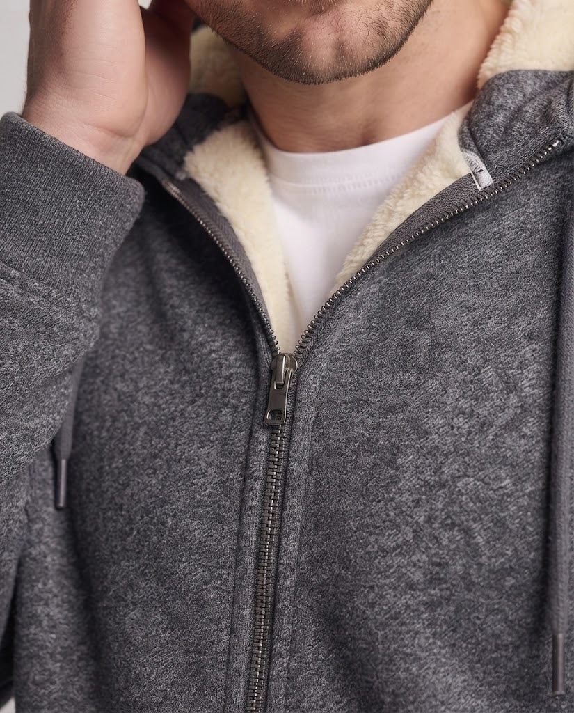 Men's Cozy Fleece Jacket with Hood EVA-US