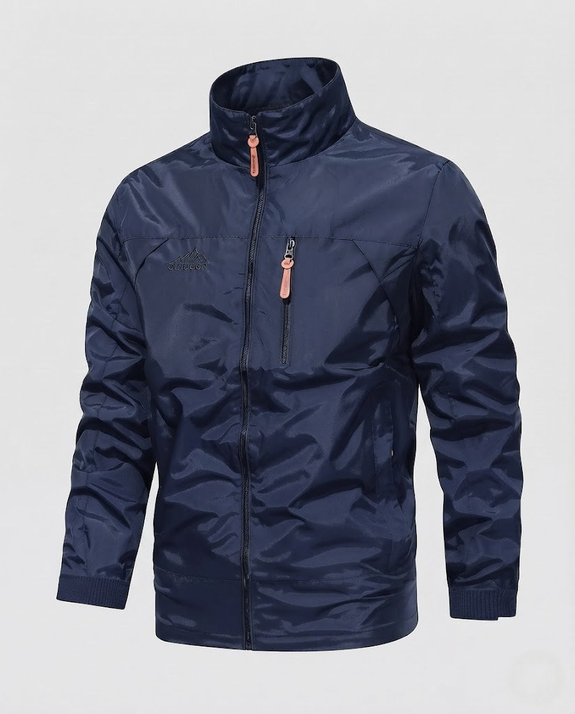 Men's lightweight wind- and water-repellent outdoor zip jacket with high collar EVA-US