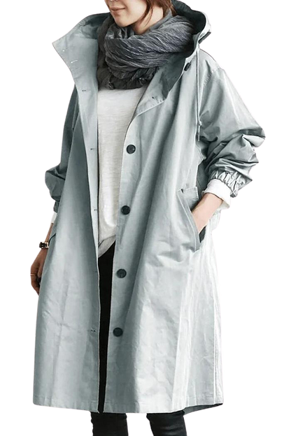 Oversized hooded windbreaker rain jacket