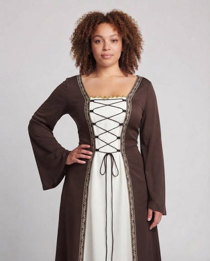 Women elegant medieval dress with shimmering accents EVA-US