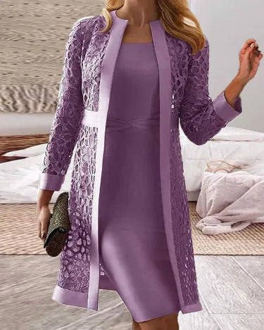 EVA-US | Two Piece Dress with Lace Jacket for Women