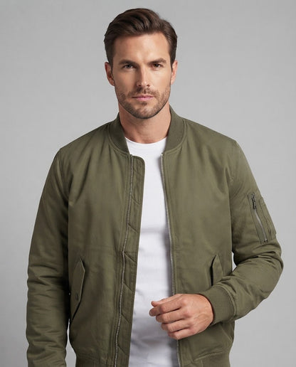 Men's insulated pilot bomber with thermo padding, arm pocket and ribbed cuffs EVA-US