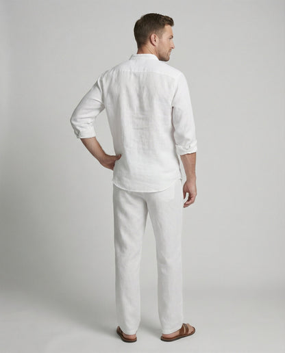 Elegant Linen Shirt With Collar