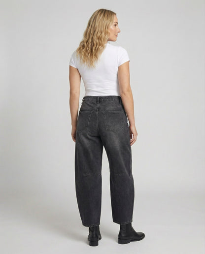 EVA-US | Mid Rise Barrel Jeans for Women