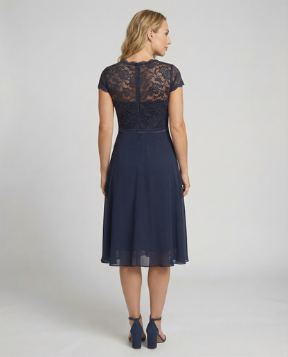 Transparent short-sleeved elegant dress