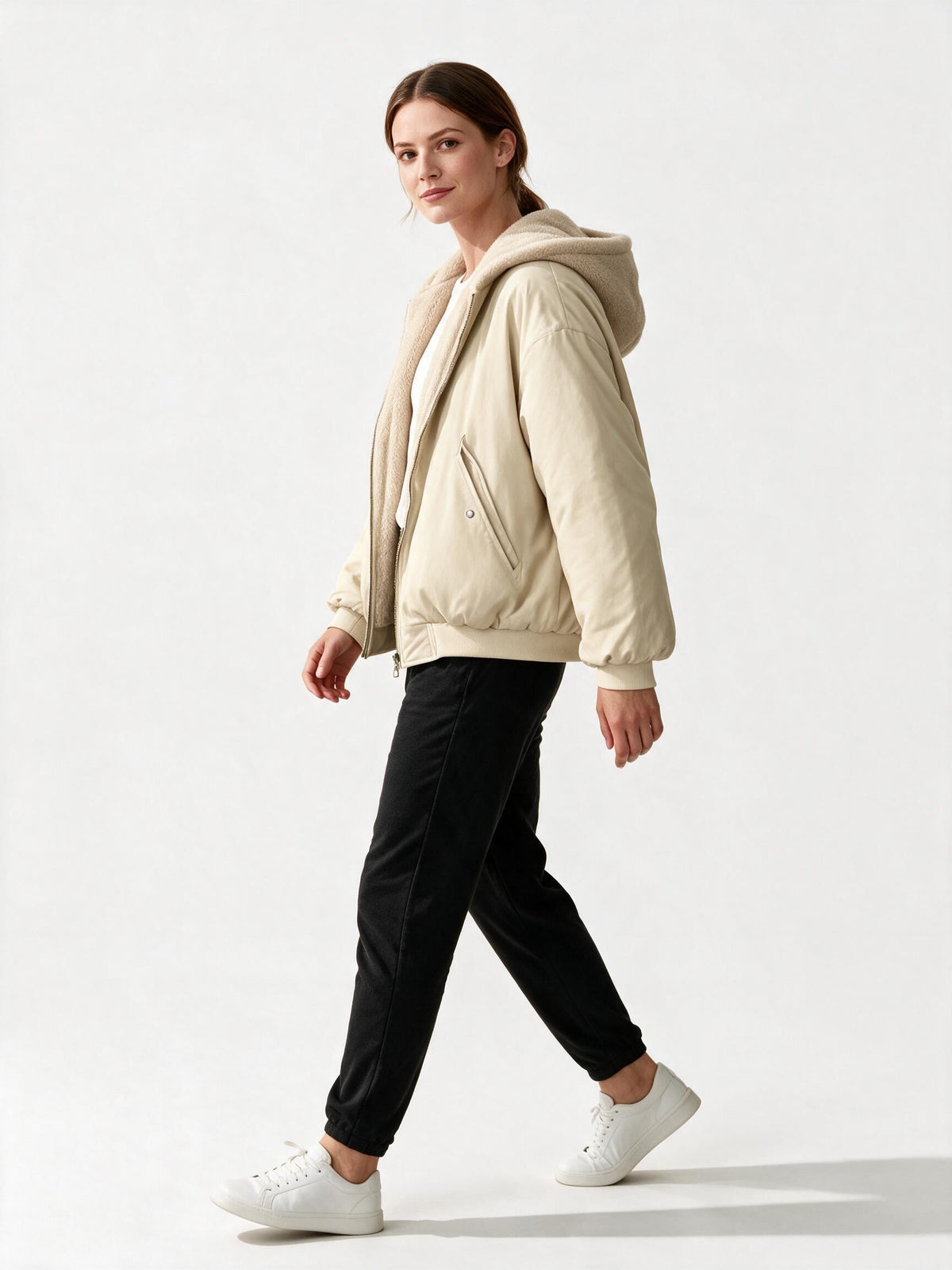 Bequeme Oversized Winterjacke Damen Komfort Warm Fleecelook