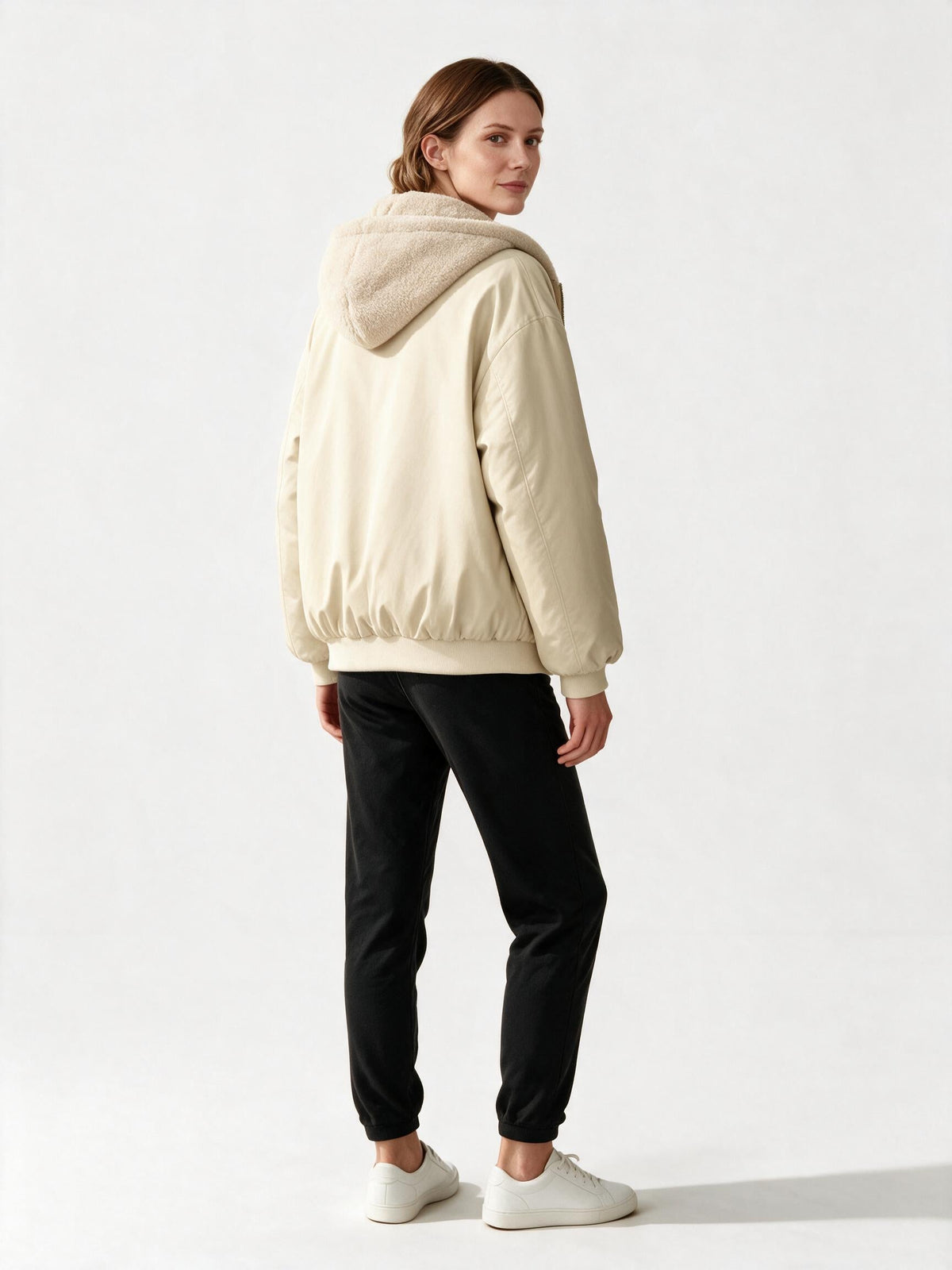 Bequeme Oversized Winterjacke Damen Komfort Warm Fleecelook