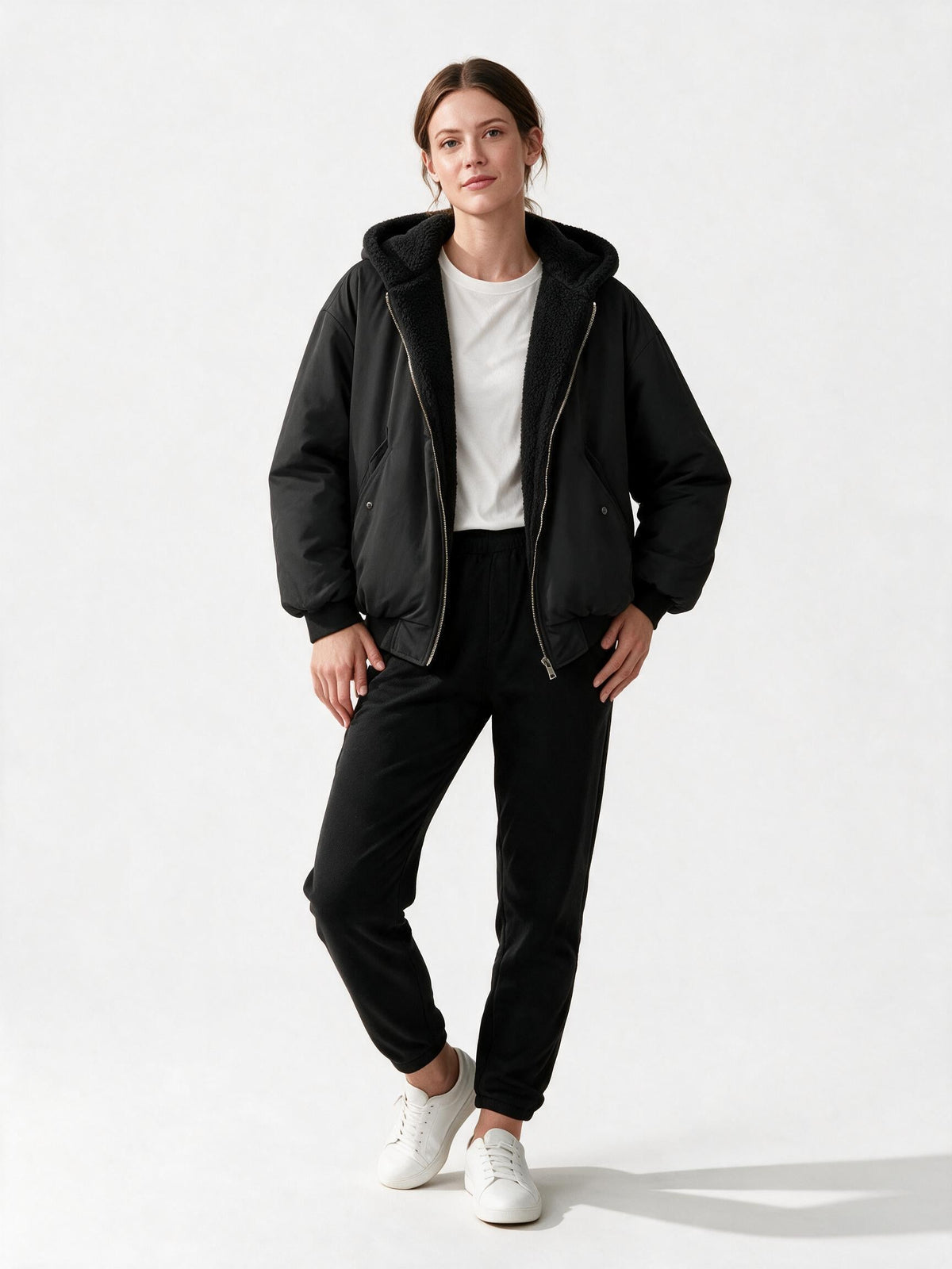Bequeme Oversized Winterjacke Damen Komfort Warm Fleecelook