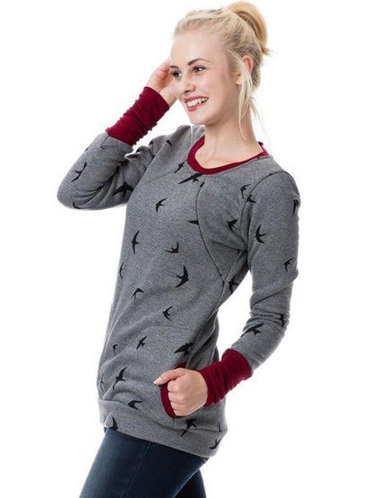 EVA-US | Maternity Chaps, Nurse Sweatshirts, Floral Print, Bags, Zipper, Nursing Clothing