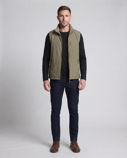 Men's thermal fleece vest with teddy lining, high collar and zip pockets EVA-US