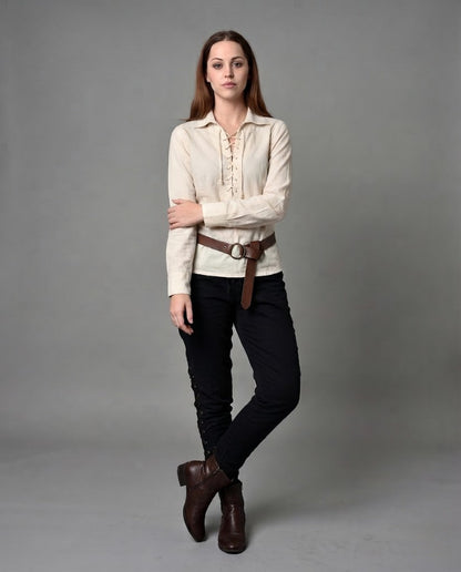 Women's casual long sleeve with drawstring EVA-US