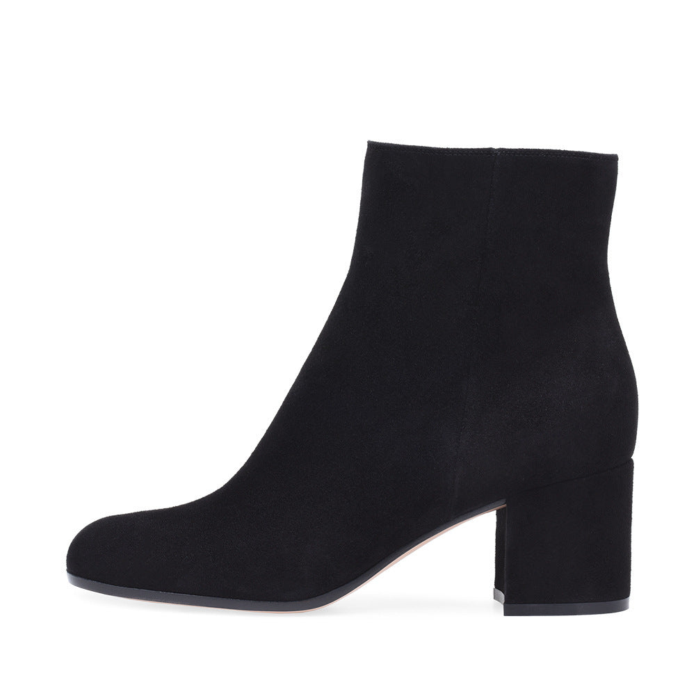 EVA-US | Women's Chunky Heel Round-Toe Mid-Hill Boots