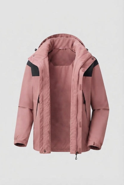 Men's two-layer softshell outdoor jacket with removable fleece inner jacket and hood EVA-US