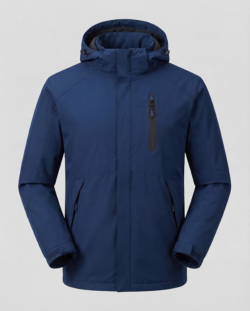 Men's heated winter parka with USB heating system, wind and water-resistant thermal coating and hood EVA-US