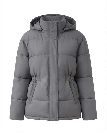Women’s oversized quilted hooded jacket with warming thermo padding