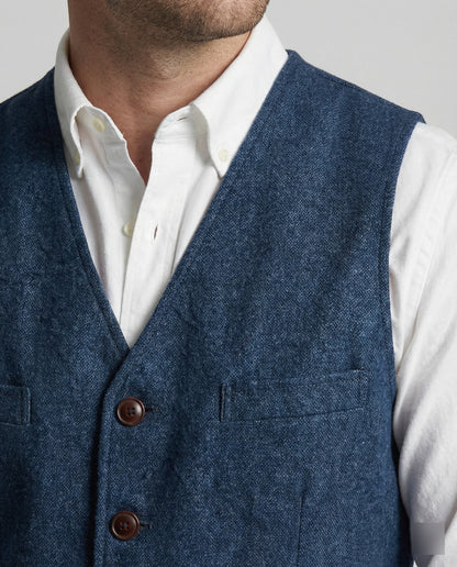 Men's Waistcoat Slim Fit in Herringbone Look