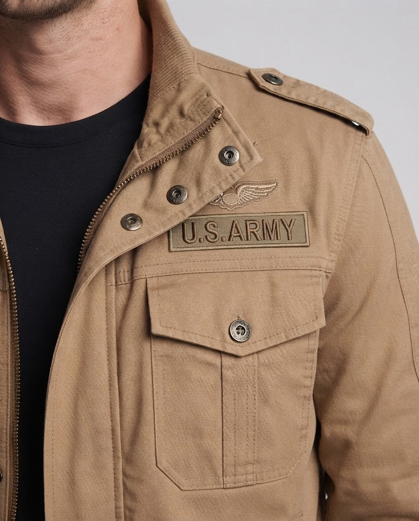 Men's Military-Inspired Utility Jacket EVA-US
