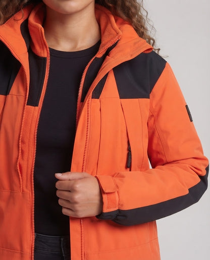 Women's two-layer outdoor jacket with removable fleece inner jacket, water-repellent outer shell and hood EVA-US