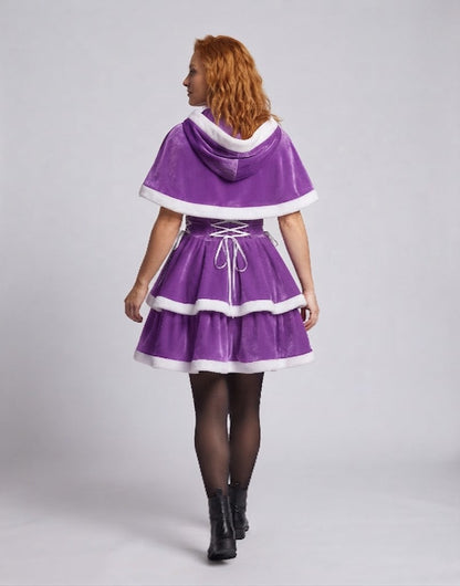 Women's festive dress with hood and ruffles EVA-US