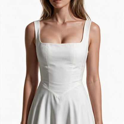 Maxikleid A-Linie mit quadratischem Ausschnitt