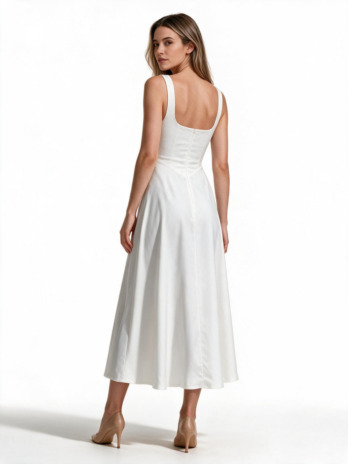 Maxikleid A-Linie mit quadratischem Ausschnitt