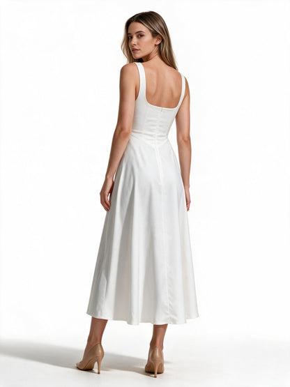 Maxikleid A-Linie mit quadratischem Ausschnitt