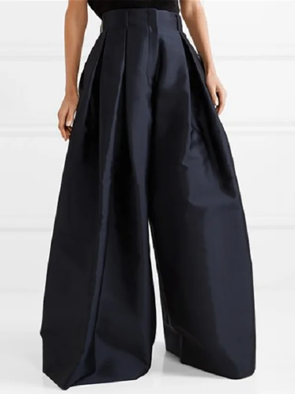 EVA-US | Loose Pants with High Waist Wide Leg and Pleated Pockets