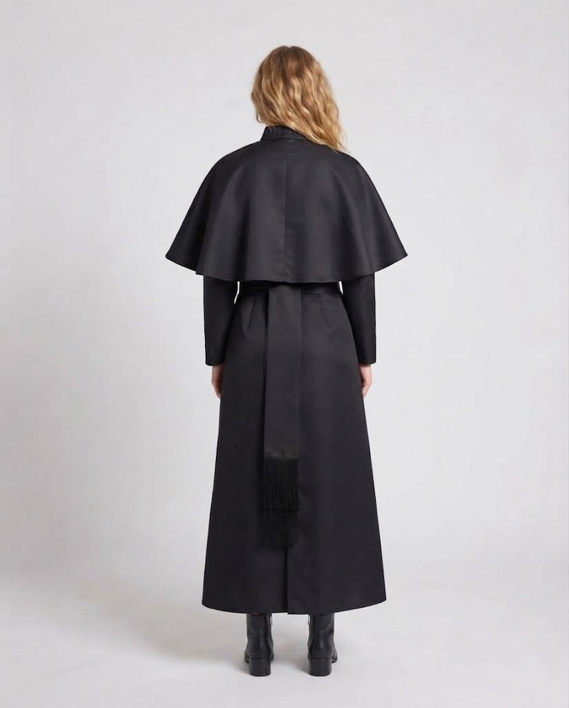 Women Priest Costume with Elegant Hood and Cross Pendant EVA-US
