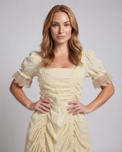 Women’s dress with ruffles and lace trim EVA-US