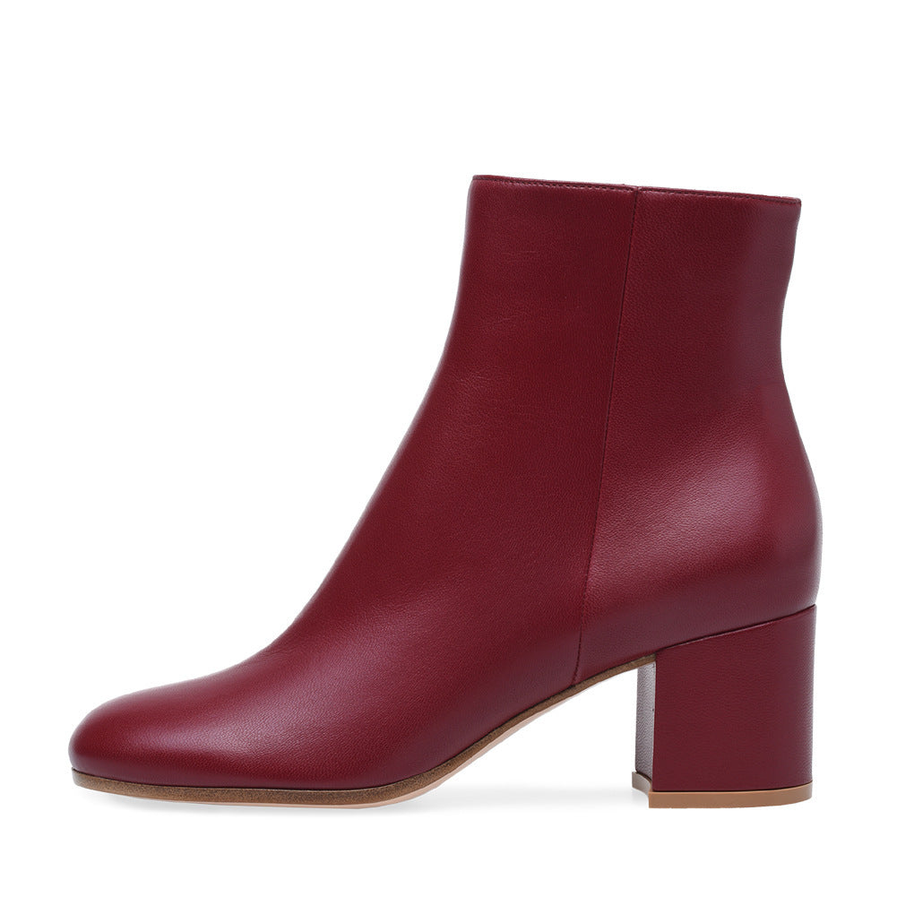 EVA-US | Women's Chunky Heel Round-Toe Mid-Hill Boots
