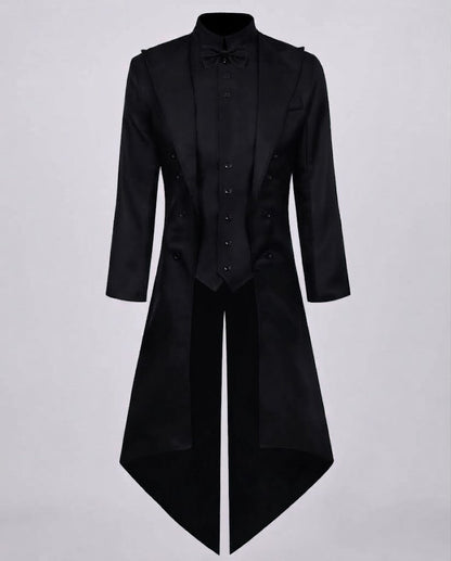 Men's tailcoat with high collar and elegant details EVA-US