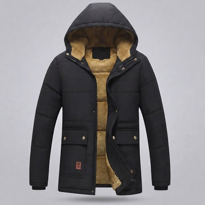 Men's hooded parka with all-over teddy fleece lining and thermal insulation EVA-US