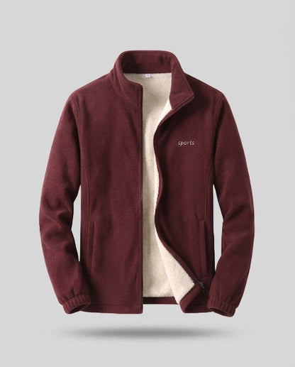Men's fleece jacket with stand-up collar EVA-US
