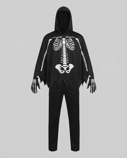 Men's Skeleton Halloween Costume with Hood EVA-US