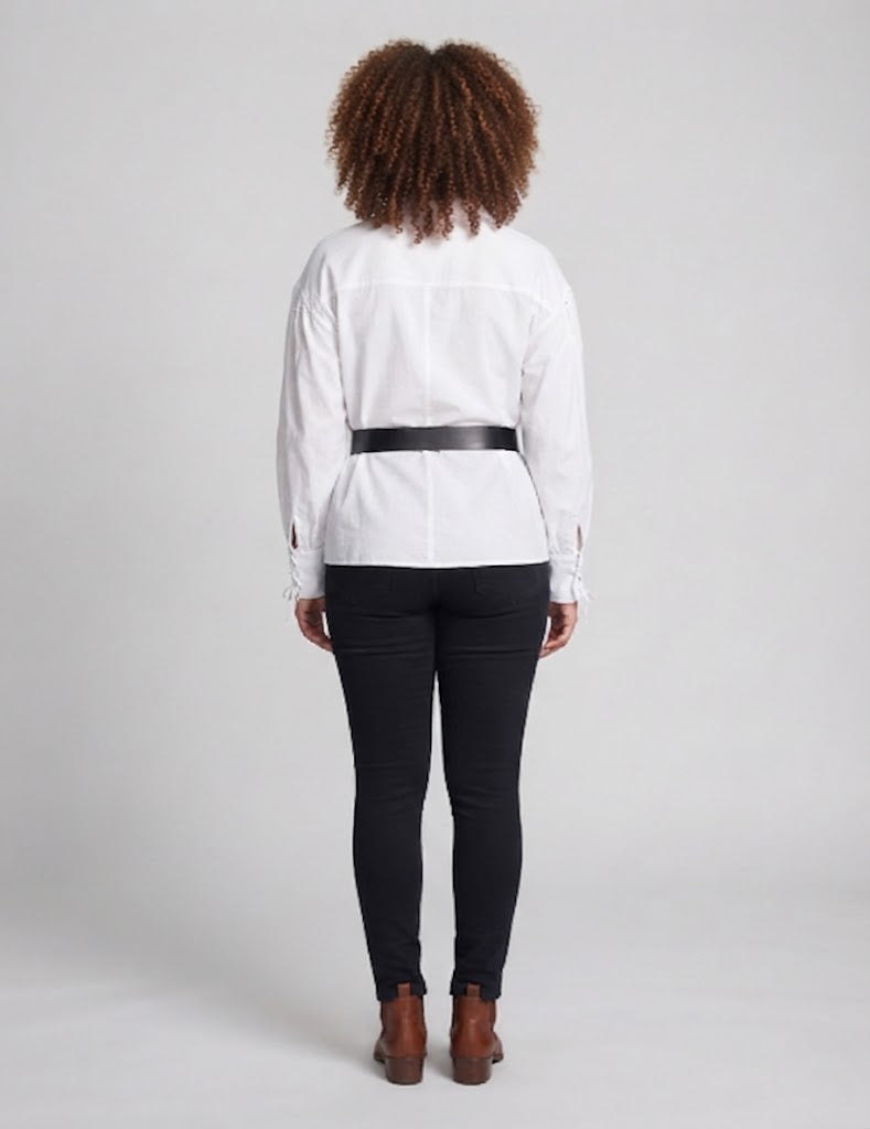 Women's Historical Leather Hip with Lacing and Belt EVA-US