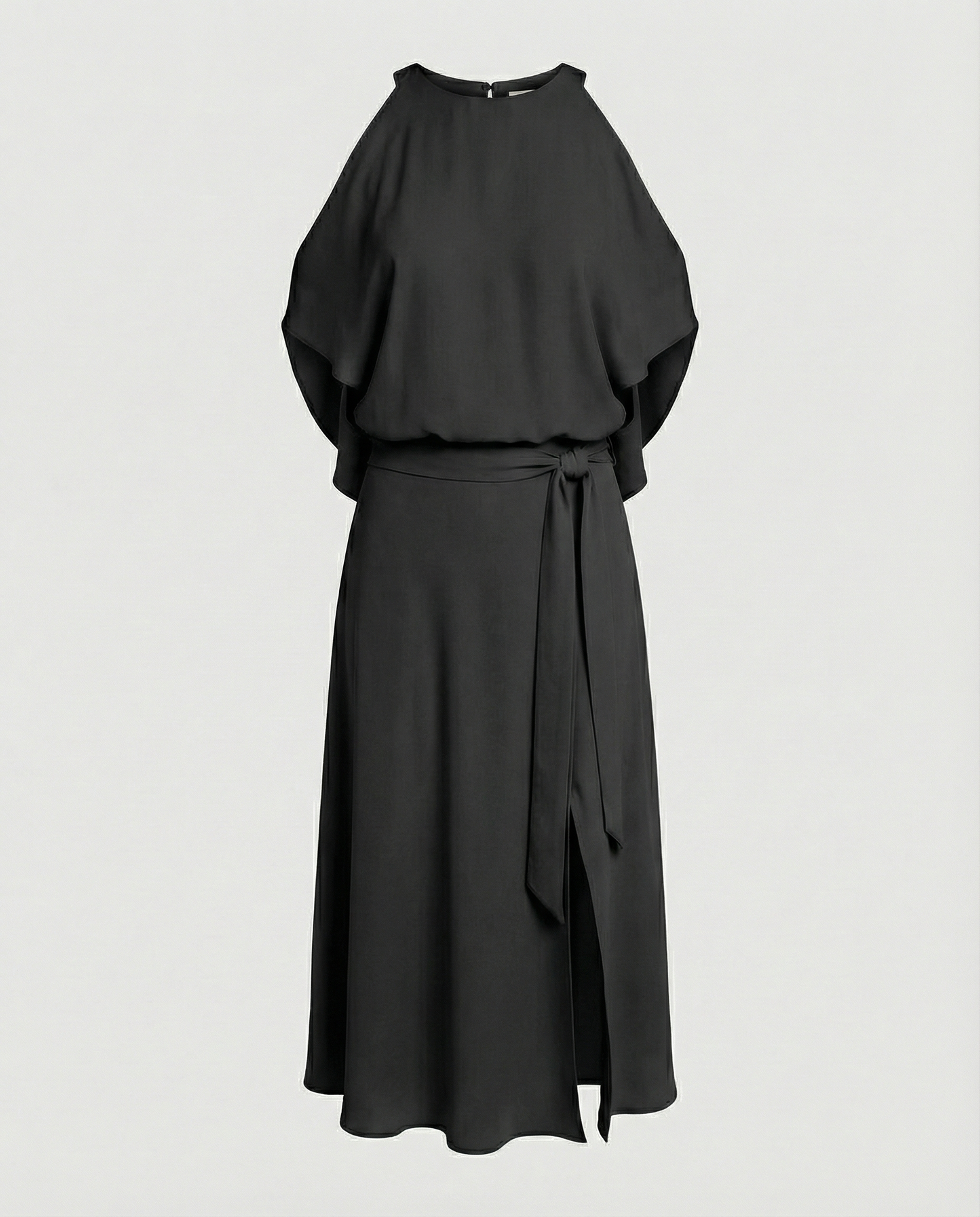 Elegant Dress with Fashionable Shoulder Cutouts - colorway
