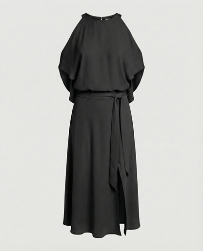 Elegant Dress with Fashionable Shoulder Cutouts - colorway