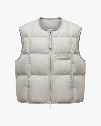 Women's nan lightweight padded quilted vest with adjustable hem, two-way zipper and decorative chest pocket