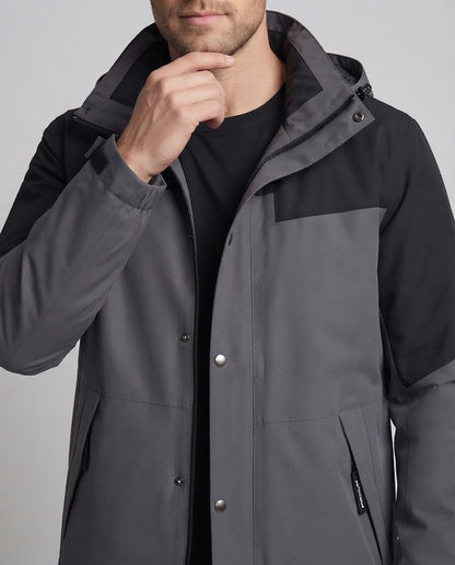 Men's Two-in-One Winter Jacket with Removable Hood and Quilted Down Inner Jacket EVA-US