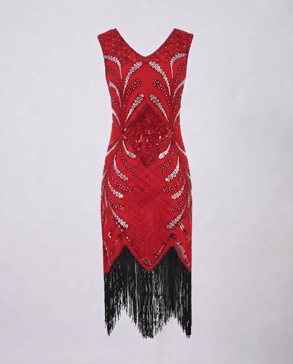 Women Elegant Fringe Cocktail Dress EVA-US