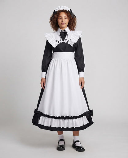 Women's costume dress with ruffle details and elegant accessories EVA-US