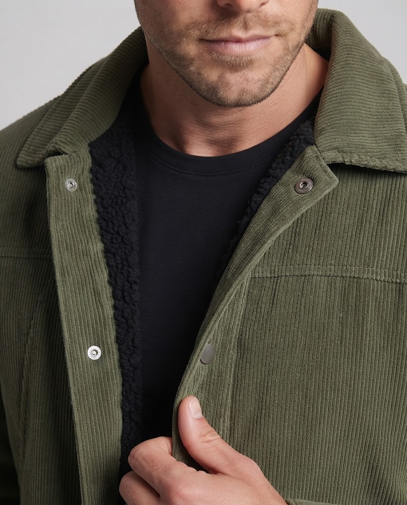Men's Soft Cord Jacket with Teddy Lining EVA-US