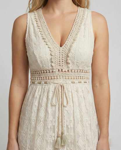 Graceful Boho Lace Dress for Summer - close-up detail