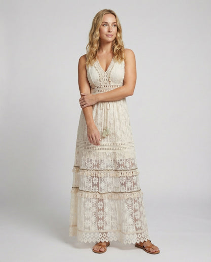 Graceful Boho Lace Dress for Summer - front view