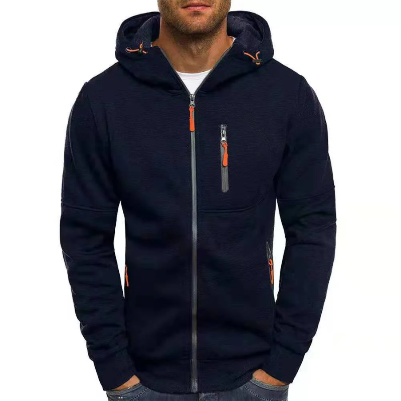 EVA-US | Men's Hoodie with Zipper Black Hoodie