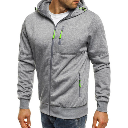 EVA-US | Men's Hoodie with Zipper Black Hoodie