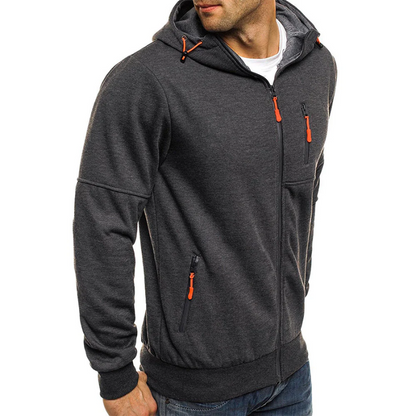 EVA-US | Men's Hoodie with Zipper Black Hoodie