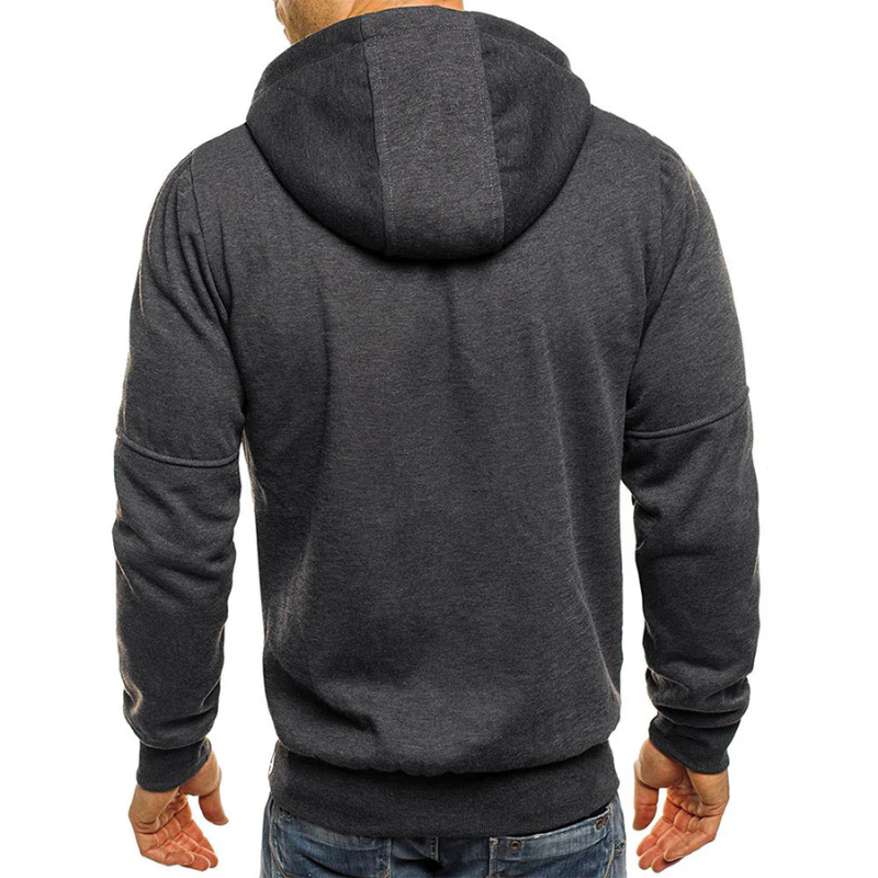 EVA-US | Men's Hoodie with Zipper Black Hoodie